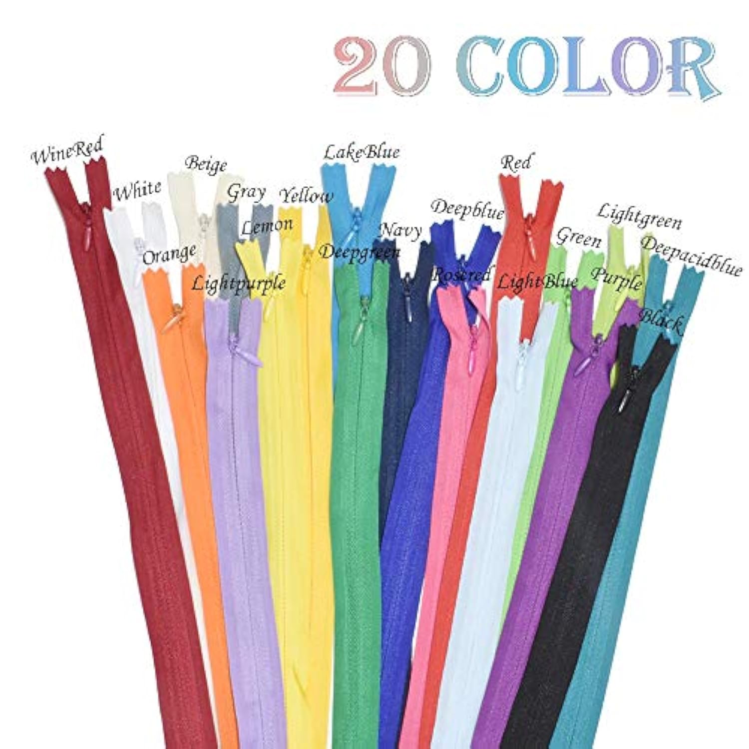 40Pcs 12.5Inch Nylon Invisible Zippers Sewing For Tailor Sewing Crafts