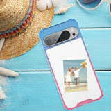Pixel 9 Pro XL Clear Gradient Case, Slim Shockproof, TPU Bumper - Blue Pink