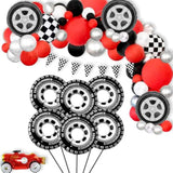 30 Inch Wheel Balloons, Race Car Tire Balloons, Racing Cars Wheels Theme Birthday Party Decorations Supplies For Men And Boys 6Pcs