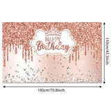 Rose Gold Happy Birthday Backdrop For Women Rose Gold Banner Glitter Diamond Birthday Backdrop Sweet Princess Photography Background