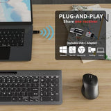 Wireless Keyboard And Mouse, Ergonomic Keyboard Mouse With Phone Holder, 2.4Ghz Cordless Keyboard Mouse For Mac, Windows, Pc, Laptop ?Black?