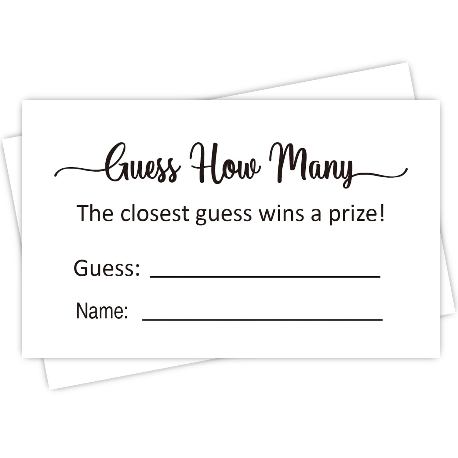 Guess How Many Game Cards, (50 Cards) Baby Shower Game Cards (Minimalist) 3.5" X 2"