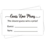 Guess How Many Game Cards, (50 Cards) Baby Shower Game Cards (Minimalist) 3.5" X 2"