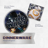 Star Wars Birthday Decorations Set | Star Wars Party Decorations | Banner, Tablecloth, 8 Balloons, 16 Plates, 16 Napkins, Sticker | Officially Licensed