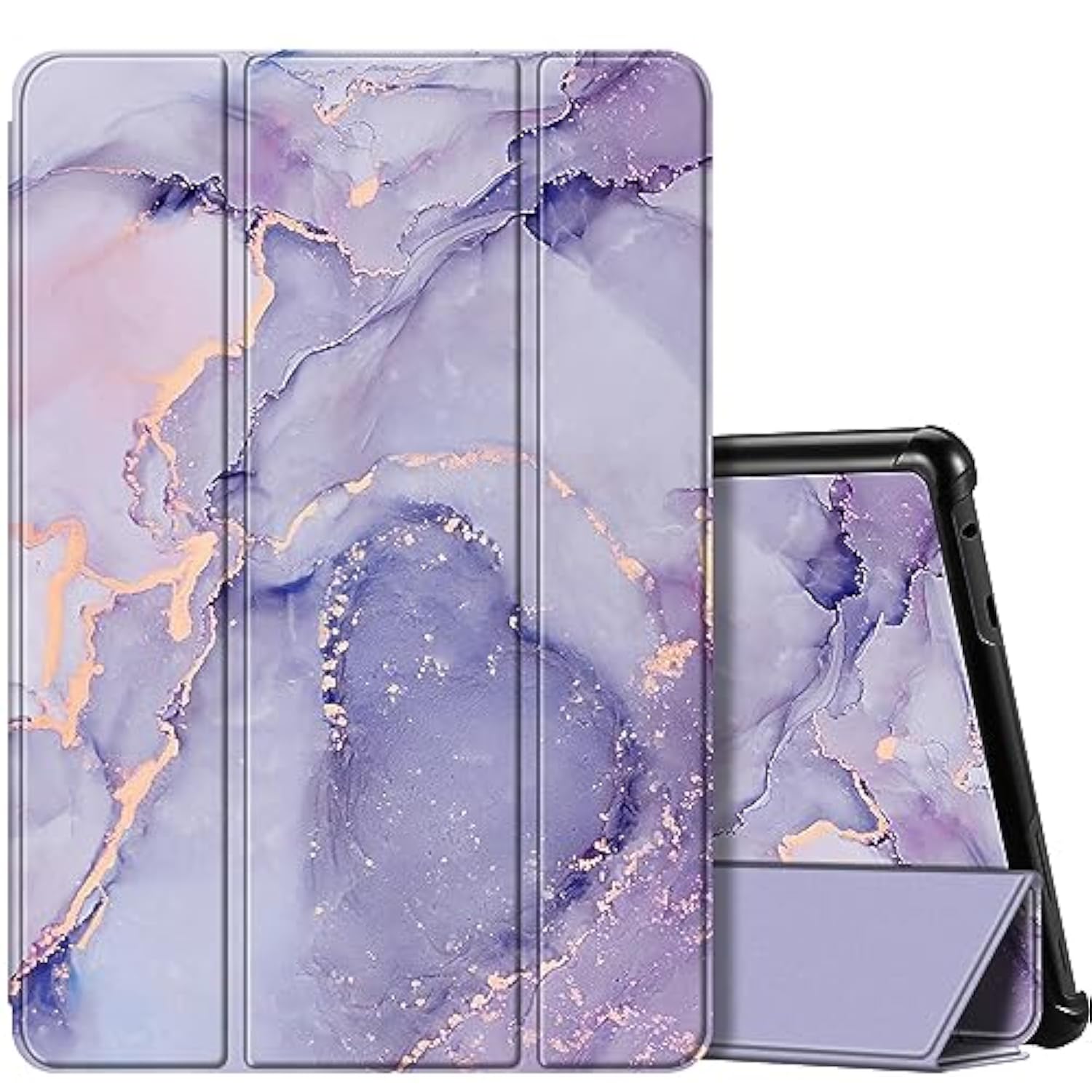 Fintie Slim Case For Allnew Fire Hd 10 Tablet (13Th Generation, 2023 Release) Trifold Lightweight Hard Shell Stand Cover With Auto Wake/Sleep, Lilac Marble