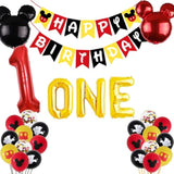 Mickey 1st Birthday Decorations Boys One Banner Balloons Red Party Supplies