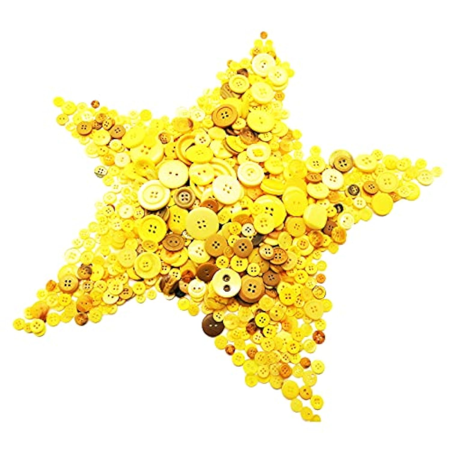 600-700Pcs Yellow Buttons For Crafts Bulk Yellow Craft Buttons Assorte