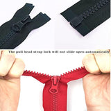 Zippers Colorful Resin Zippers Set #5 Plastic Zippers With Lifting Rin