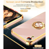 For Xr Case: With Tempered Glass Screen Protector [2 Pack] 360° Rotatable Ring Holder Magnetic Kickstand, Plating Rose Gold Edge For 10 Xr Case, Pink