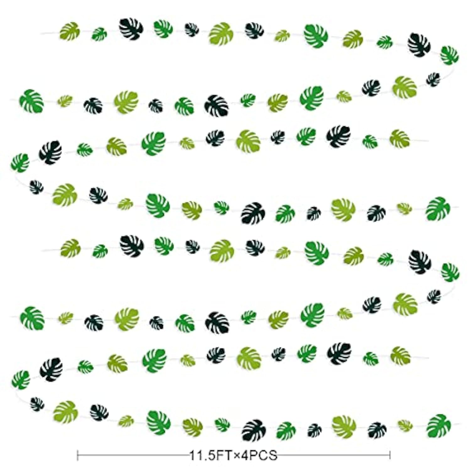 46 Ft Tropical Party Decorations Green Palm Leaves Garland Banner For