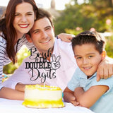 Bruh I'm 10 Cake Topper Black Glitter for Funny 10th Birthday Party