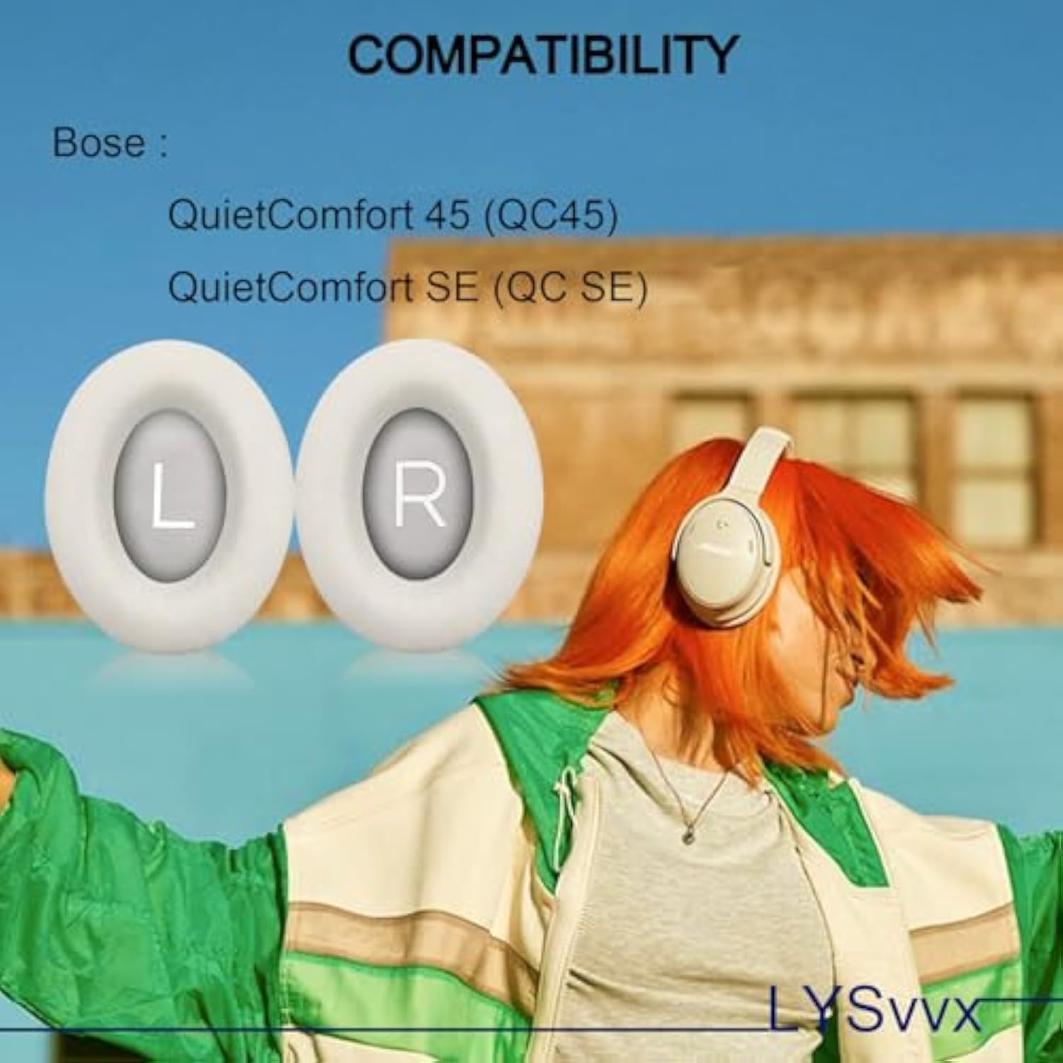 Qc45 Ear Pads - Replacement Earpads For Bose Quietcomfort 45 And Qc Se Headphones(White)