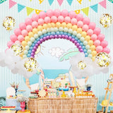 296PCS Rainbow Balloon Arch Kit – Pastel Latex & Confetti Balloons for Party Decorations