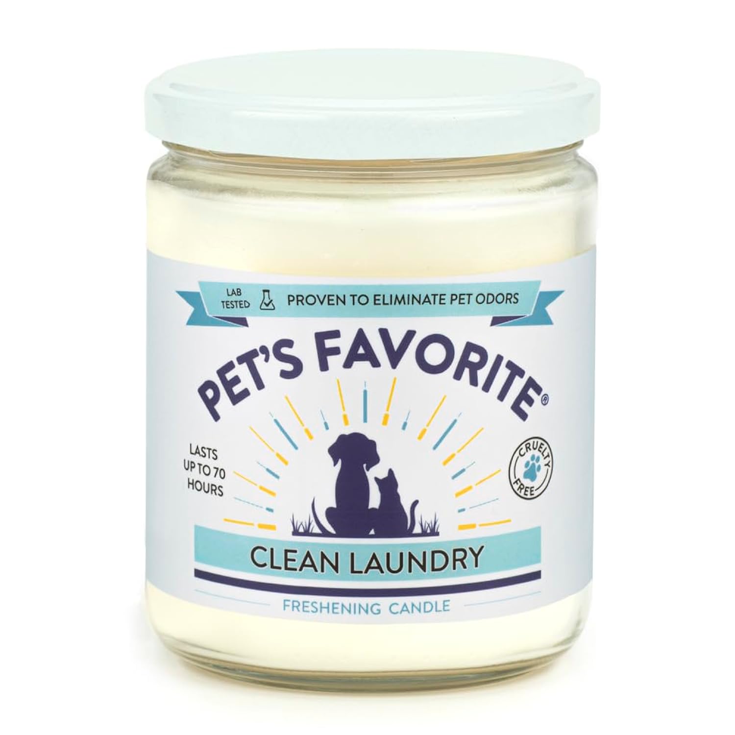 Pet Odor Candle, Clean Burning, Long Lasting Scented Candles With A Cotton Wick. (Fresh Laundry, Pack Of 1)