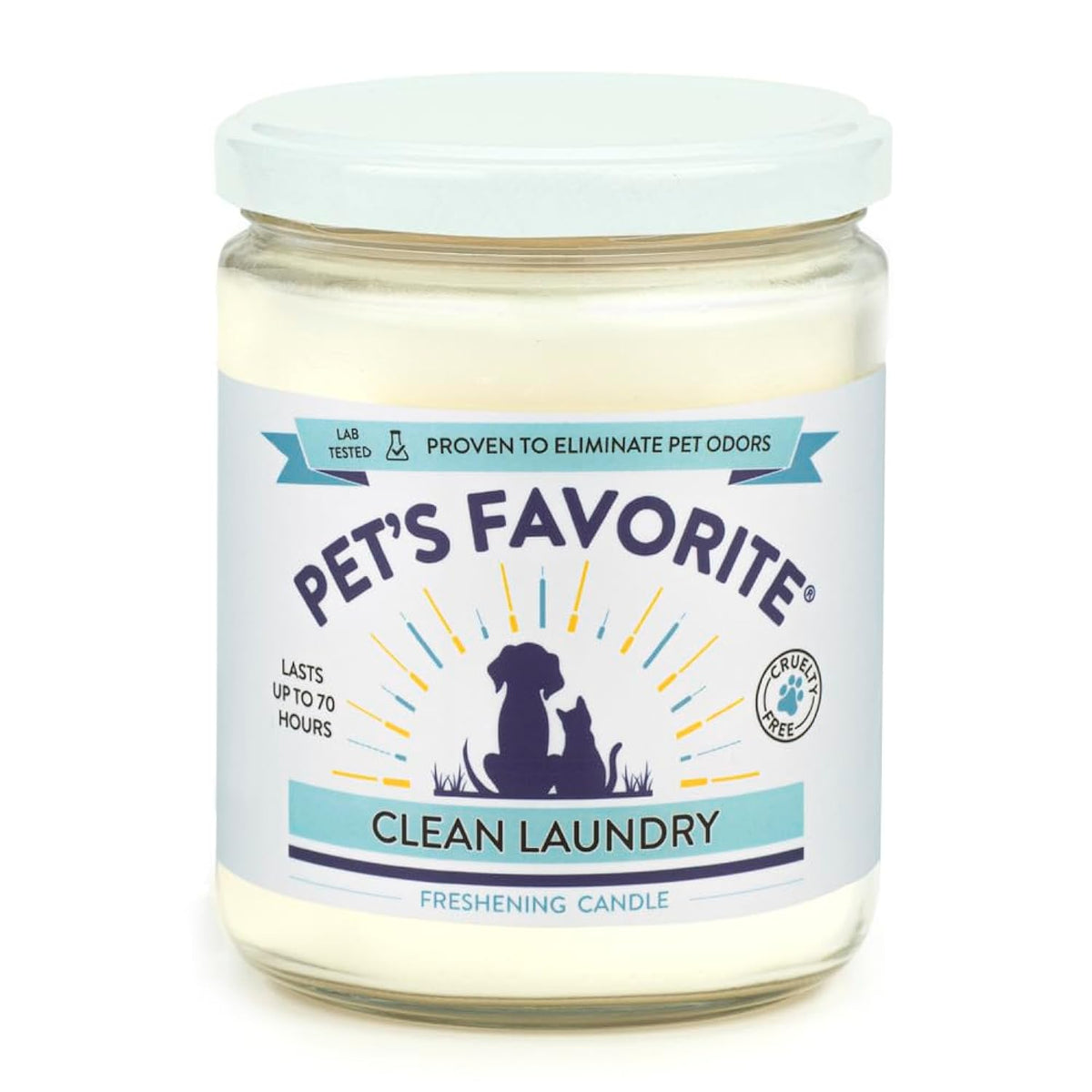 Pet Odor Candle, Clean Burning, Long Lasting Scented Candles With A Cotton Wick. (Fresh Laundry, Pack Of 1)