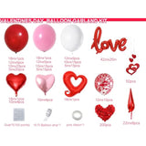 156Pcs Valentines Day Balloon Arch Garland Kit With Pink White Red Con
