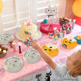 Cat Shaped Dinner Plates, Cat Birthday Party Disposable Plates, Cat Themed Party Tableware For Birthday, Party, Baby Shower, Kitten Theme Party Supplies (40Ct)