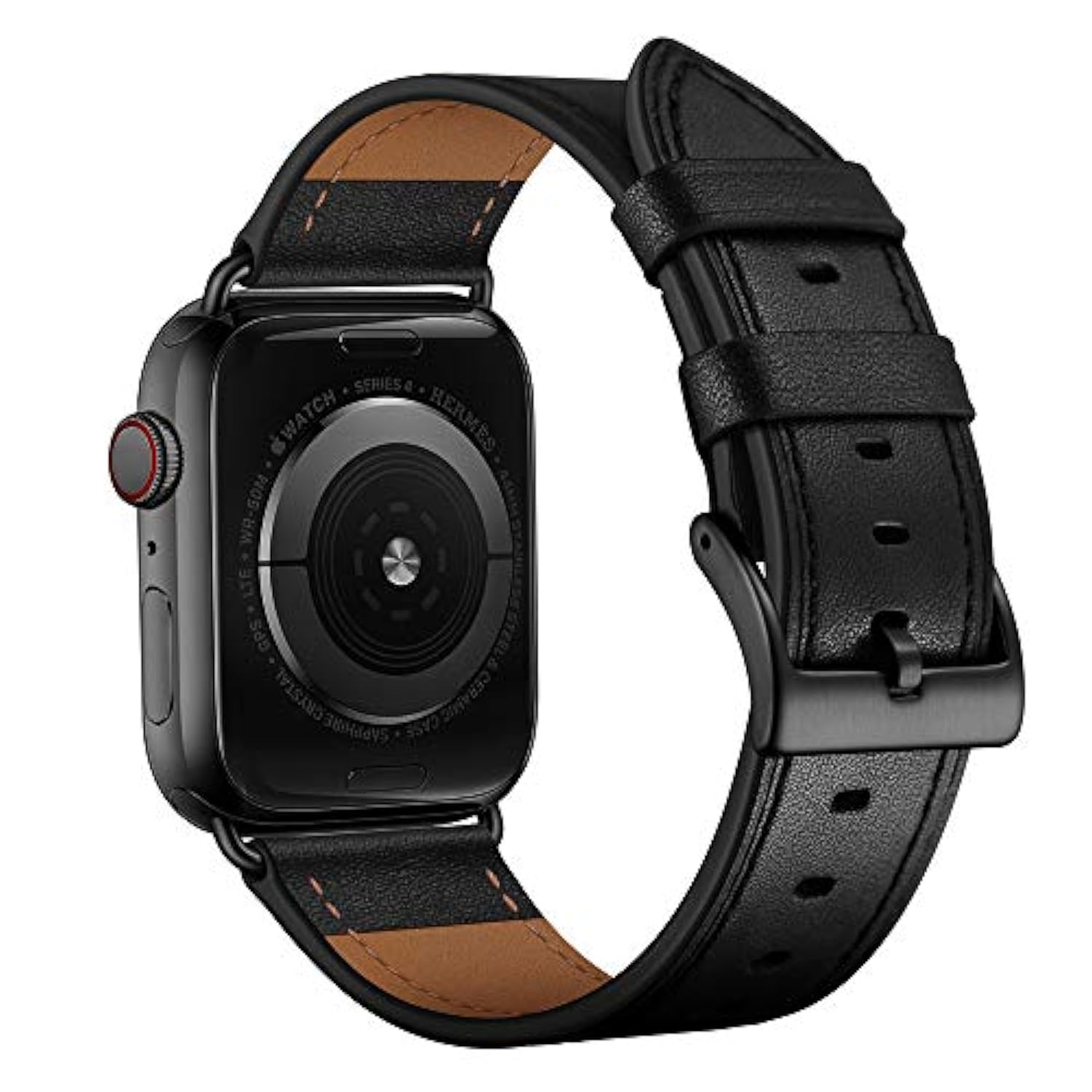 Apple Watch Leather Band Replacement Strap 42-49mm Black Compatible With All Series