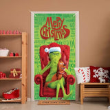 Merry Christmas Door Cover Christmas Front Porch Door Sign Banner Christmas Xmas Winter Holiday Decorations Outdoor Outside For Home