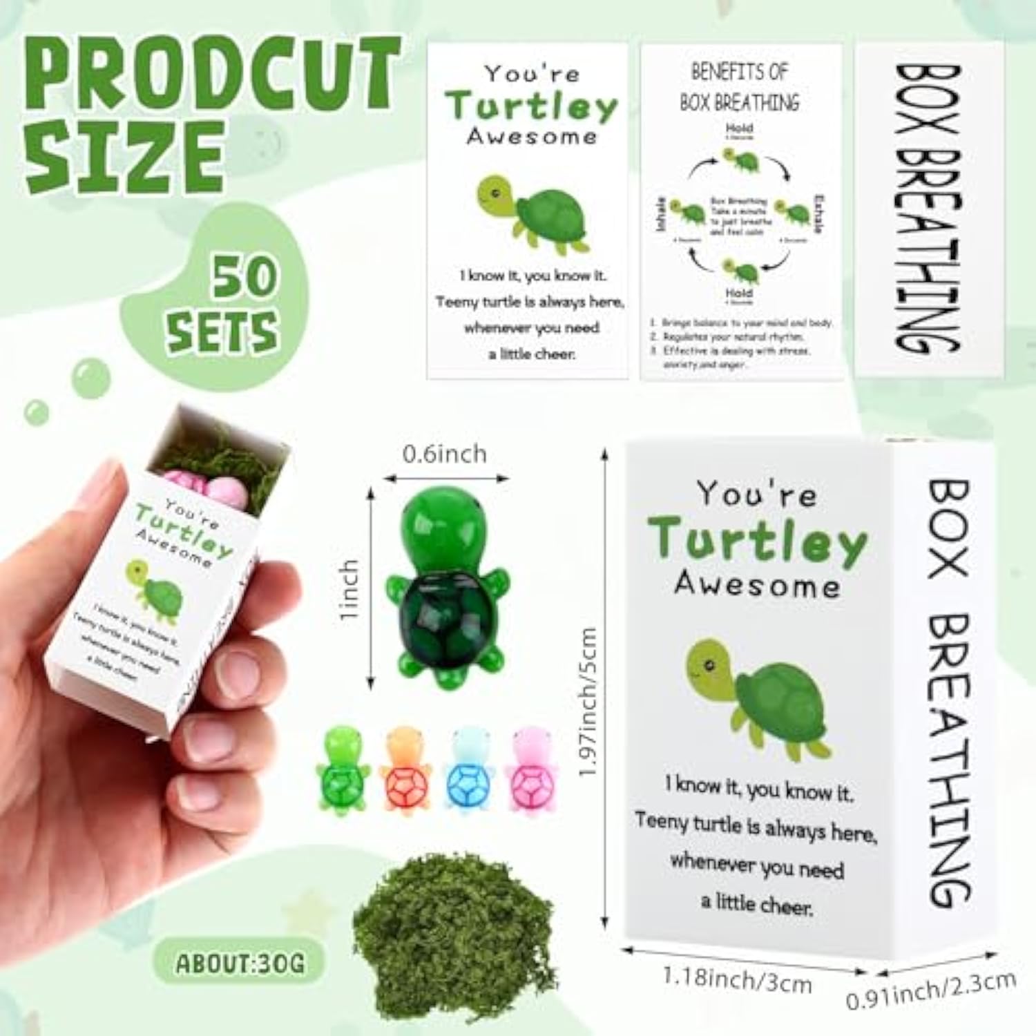 50 Sets Employee Appreciation Gifts Bulk You'Re Turtley Awesome Breathing Box Gifts Team Building Support Inspirational Positive Thank You Party Favor For Employees Staff Coworkers Teacher