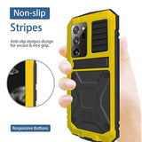 Compactible With Note 20 Ultra Metal Case With Screen Protector Military Rugged Heavy Duty Shockproof With Stand Camera Protector Full Cover Case For Note 20 Ultra (Yellow)