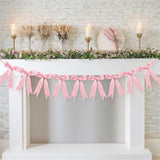 Pink Bow Garland Ribbon Banner Coquette Birthday Girls Baby Shower Party Decor