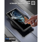 Guardian Case Compatible With Galaxy S22 Ultra 5G 6.8 Inch, Built-In Screen Protector Work With Fingerprint Id, Full Body Hybrid Shockproof Protective Rugged Clear Cover Case, Black/Clear