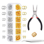 1200Pcs Open Jump Rings And Lobster Clasps Jewelry Findings Kit With Pliers For Jewelry Making (Silver And Gold)