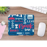 Motivational Quote Gaming Mouse Pad Love Book Reading Calligraphic Letter Blue Wallpaper Decorative Mousepad Rubber Base Home Decor For Computers Laptop Office Home 7.9X9.5 Inch