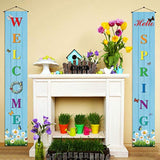 Hello Spring Banner,Spring Welcome Porch Sign,Spring Party Decoration Outdoor Indoor Front For Home Farmhouse School Classroom