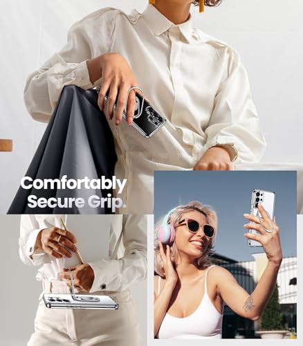 for  Galaxy S26 Ultra Case with Stand, Galaxy S26 Ultra Case Clear with Double Ring Holder [Adjustable & Foldable] Shockproof Protective Cover