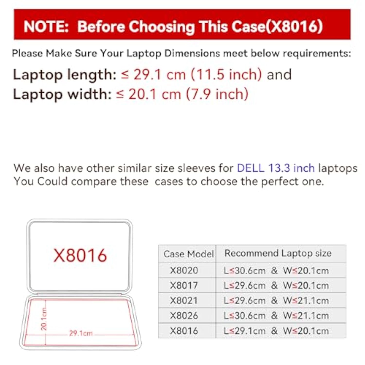 Smatree Hard EVA Protective Sleeve Compatible for 13.3 inch Dell Pro 13 Premium (PA13250), for 13 inch DELL Latitude 7350/7320 Detachable, for 12 inch DELL Latitude 7230 Rugged Extreme Tablet (X8016)
