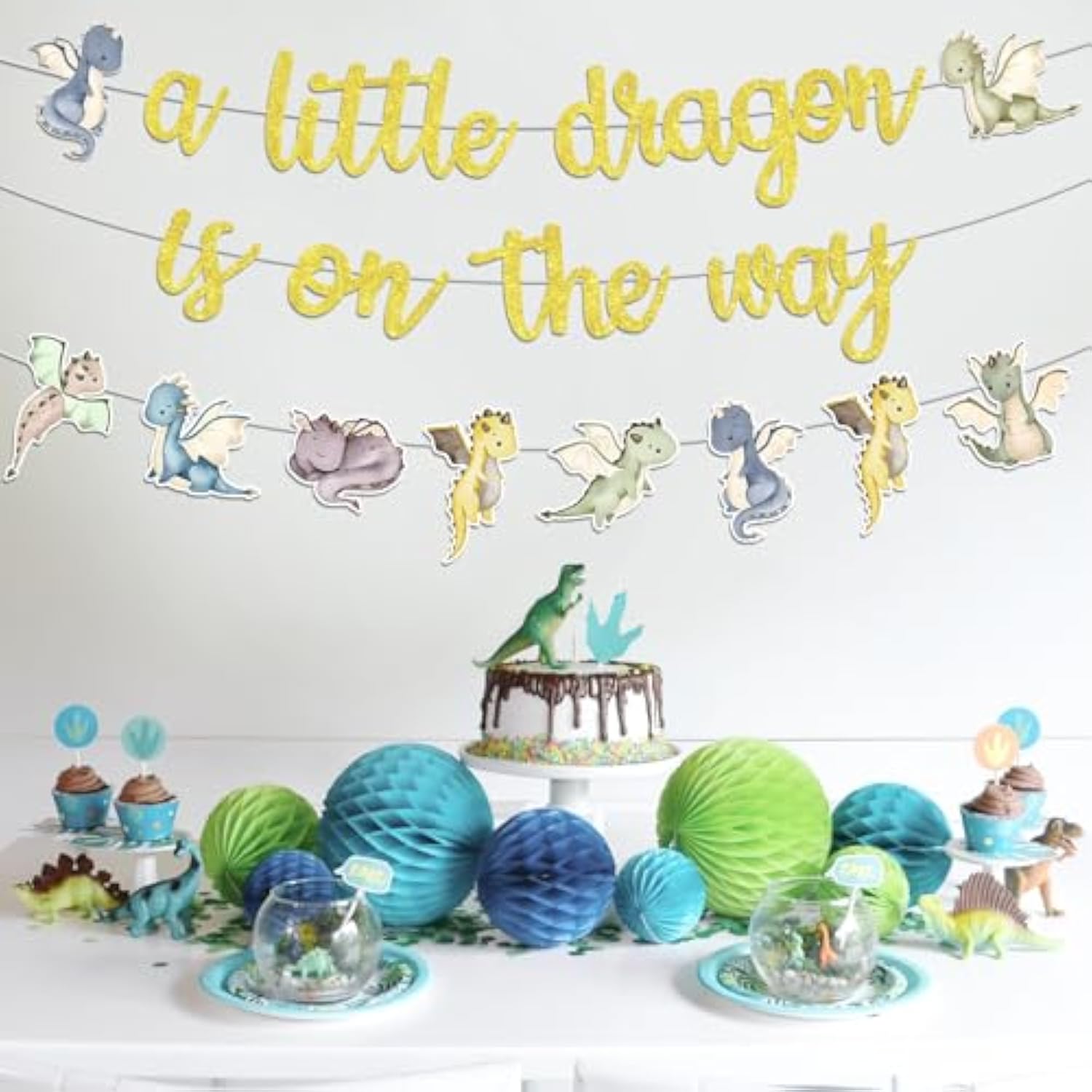 Dragon Baby Shower Party Decorations A Little Dragon Is On The Way Banner Dragon Theme Garland Banner Magic Dragon Party Decor Dragon Theme Party Little Dragon Baby Shower Supplies For Boys