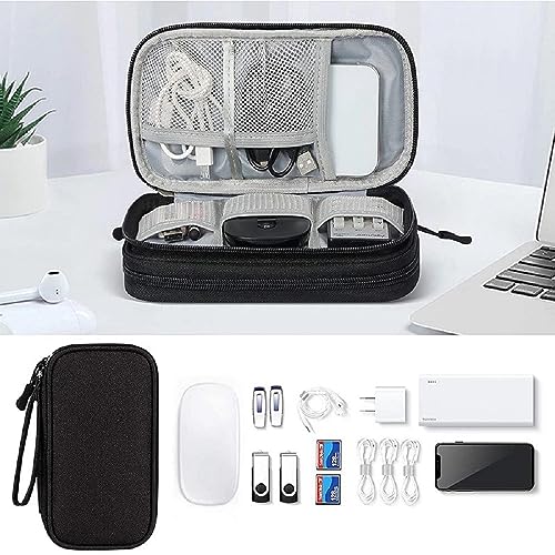 Electronic Organizer Bag, Waterproof Portable Travel Cable Storage Bag, Multifunctional Cord Storage Case For Usb Drive, Dard Drive, Power Bank, Charger, Mouse, Usb Cable, Headphones - Black