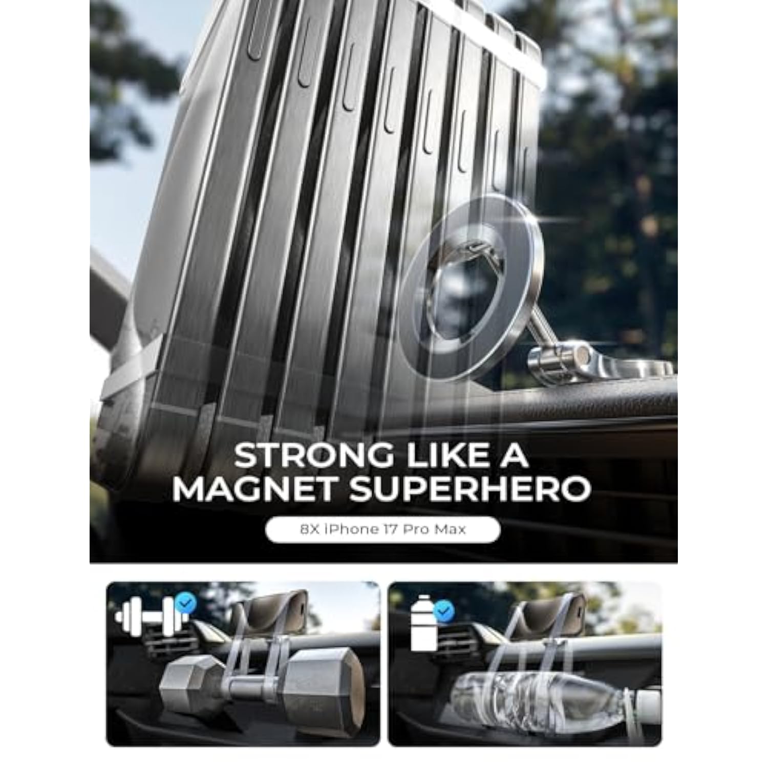 MagSafe Car Mount, 360° Magnetic Phone Holder for iPhone 15/14/13/12 Pro