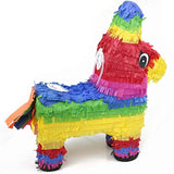 16" Rainbow Donkey Pinata - Mexican Theme Party Decoration For Birthdays, Fiestas & Cinco De Mayo - 16 X 13 X 4.5 Inch Kids Party Favors