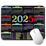 2025 Calendar Mouse Pad With Stitched Edge, 10.2X8.3X0.1 Inch Holidays Mouse Pad With Non-Slip Rubber Base, Quality Creative Mousepads For Computers Laptop Office Outdoor