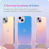 Hue Case For 15 - [360° Shock-Absorbent Bumper] - [Cute And Unique Phone Cover For Girls And Women] - Fluorescent Holographic Iridescent