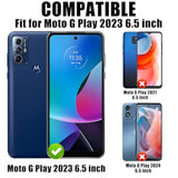 3 Pack Screen Protector For Motorola Moto G Play (2023) With 3 Pack Camera Lens Protector, Tempered Glass Film, 9H Hardness, Hd Clear, Bubble Free, Anti-Scratch, Easy Installation