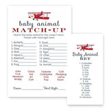 Airplane Baby Shower Games For Boys - Guess The Baby Animal Activity - Fun Gender Reveal Game For Guests - Red And Blue Theme Favors - 25 Pack