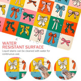 Geometric Bow Desk Mat For Keyboard And Mouse,Cute Xxl Large Mouse Pad,35.4X15.7In Non-Slip Keyboard Pad Waterproof Girly Desktop Mat For Laptop Computer Work Game Home Office-Checkered Bow