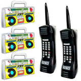 5 Pieces Inflatable Radio Boombox Inflatable Mobile Phone,Retro Mobile Phone For 80'S 90'S Party Decorations,Hip Hop Costume,Birthday Theme Party Photo