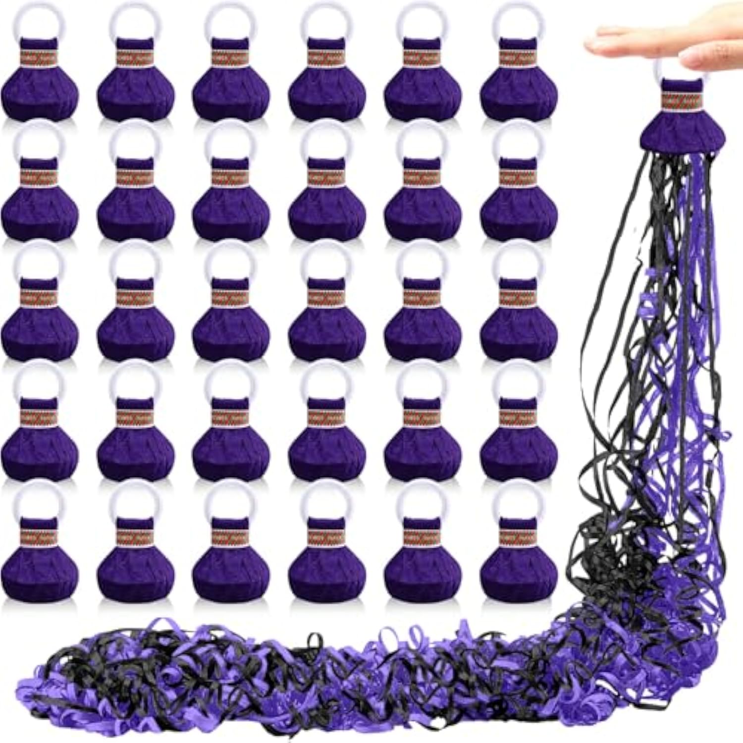 30pcs Hand Throw Confetti Poppers Black Purple Party Decor