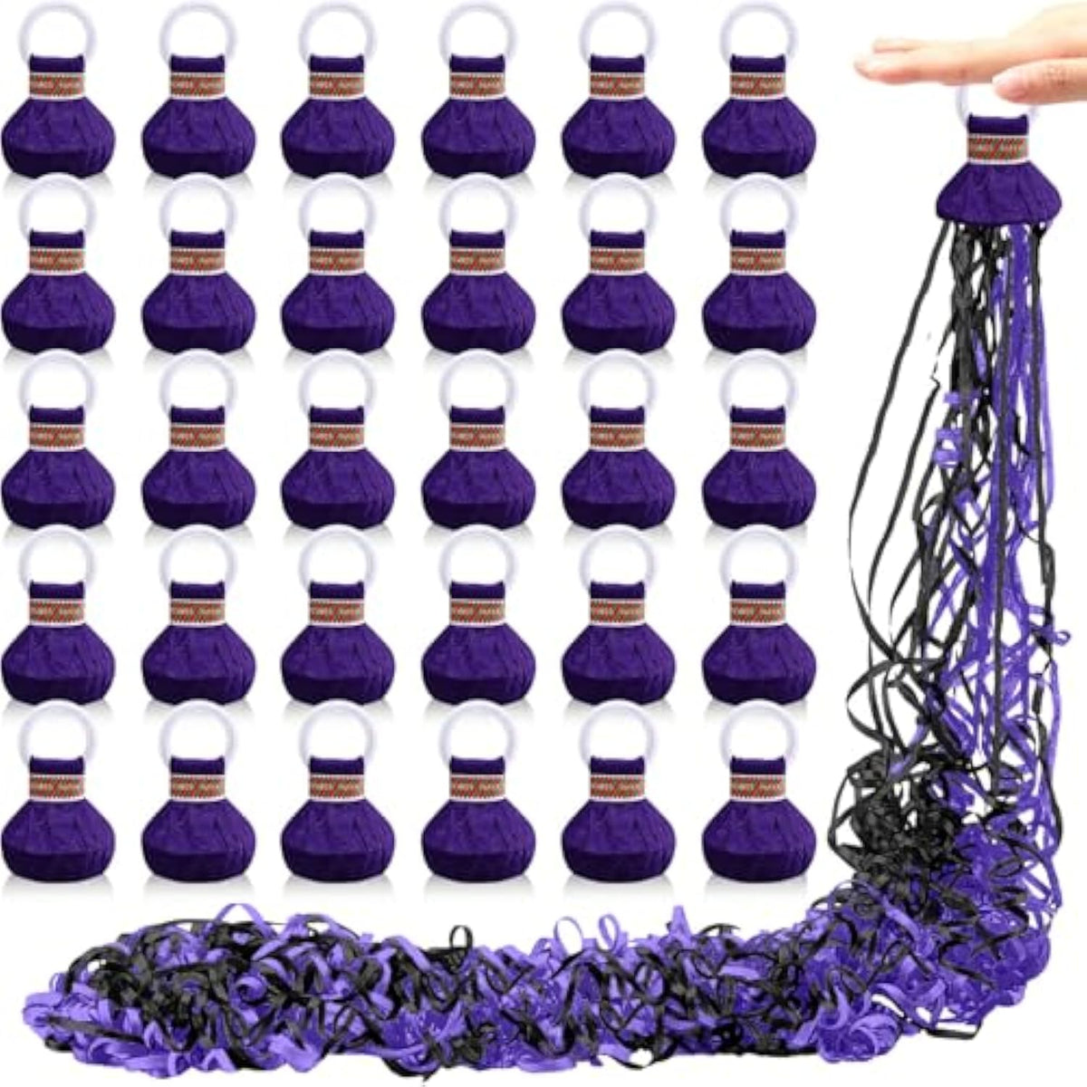 30pcs Hand Throw Confetti Poppers Black Purple Party Decor