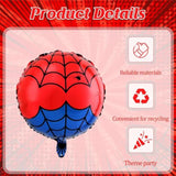 12 Pcs 18 Inch Spider Themed Foil Balloons - Happy Birthday Balloon For Vibrant Party Decorations, Durable & Reusable Foil Mylar Balloons, Perfect For Spider Birthday Party Supplies