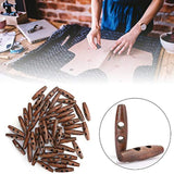 Sewing Wood Toggle Buttons, 50Pcs Toggle Buttons, 2 Holes Wood Buttons