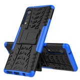 For Lg Velvet Case,With Hd Screen Protector, [Shockproof] Tough Rugged Dual Layer Protective Case Hybrid Kickstand Cover For Lg Velvet 5G (Blue)