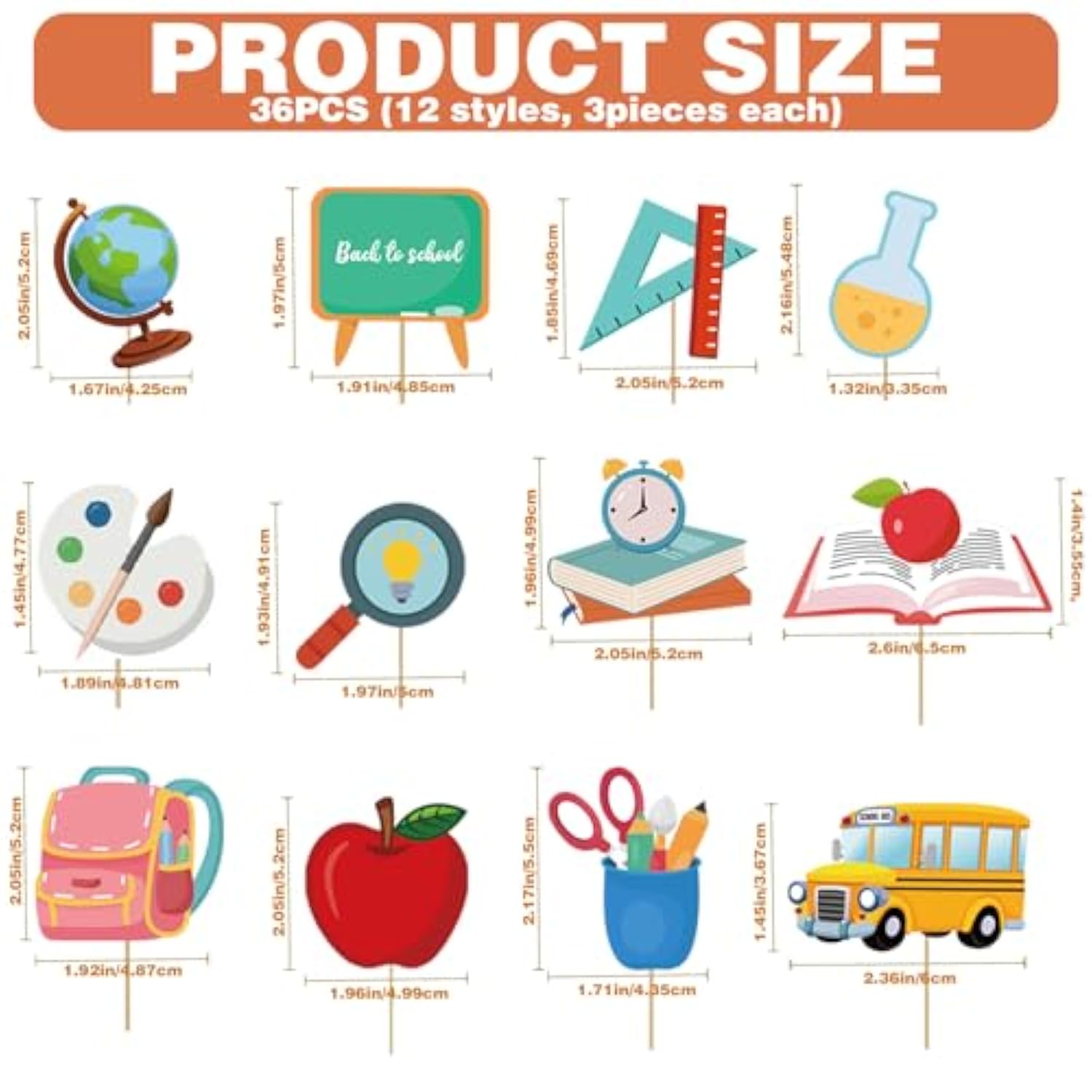 36Pcs Back To School Teacher Cupcake Toppers, Creative And Easy To Operate Decorations Cupcake Picks Book, School Safe Cupcakes & Teacher Cupcake Toppers Applicable For Opening Ceremony