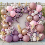 Dusty Purple Balloon Garland - Boho Lavender & Gold Arch Kit