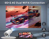 Mini Portable Projector - 4K & 1080P Support, Wifi6 & Bluetooth 5.4, Auto Horizontal Correction, 180 Rotatable, Outdoor Movie Compatible With Phone